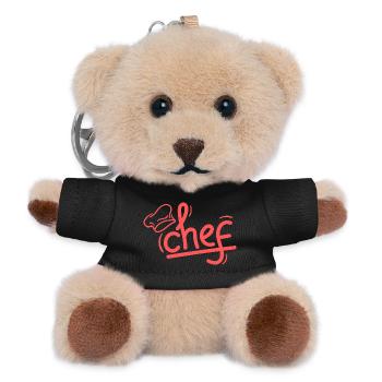 Red Chef Sketch Elegant - Teddy Keyring - black - Front