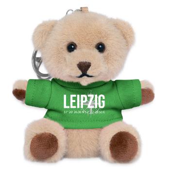 Koordinaten Leipzig - Teddy Schlüsselanhänger - Grün - Vorne