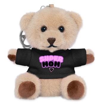 Super Mood Bubble Logo - Teddy Keyring - black - Front