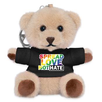 Love not Hate LGBTQ - Teddy Schlüsselanhänger - Schwarz - Vorne