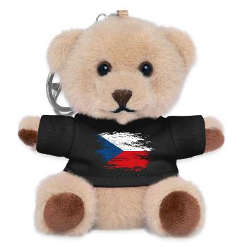 Tschechien Flagge used - Teddy Schlüsselanhänger - Schwarz - Vorne