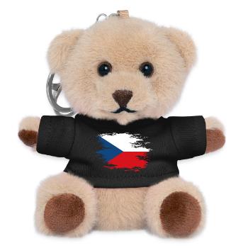 Tschechien Flagge used Design - Teddy Schlüsselanhänger - Schwarz - Vorne