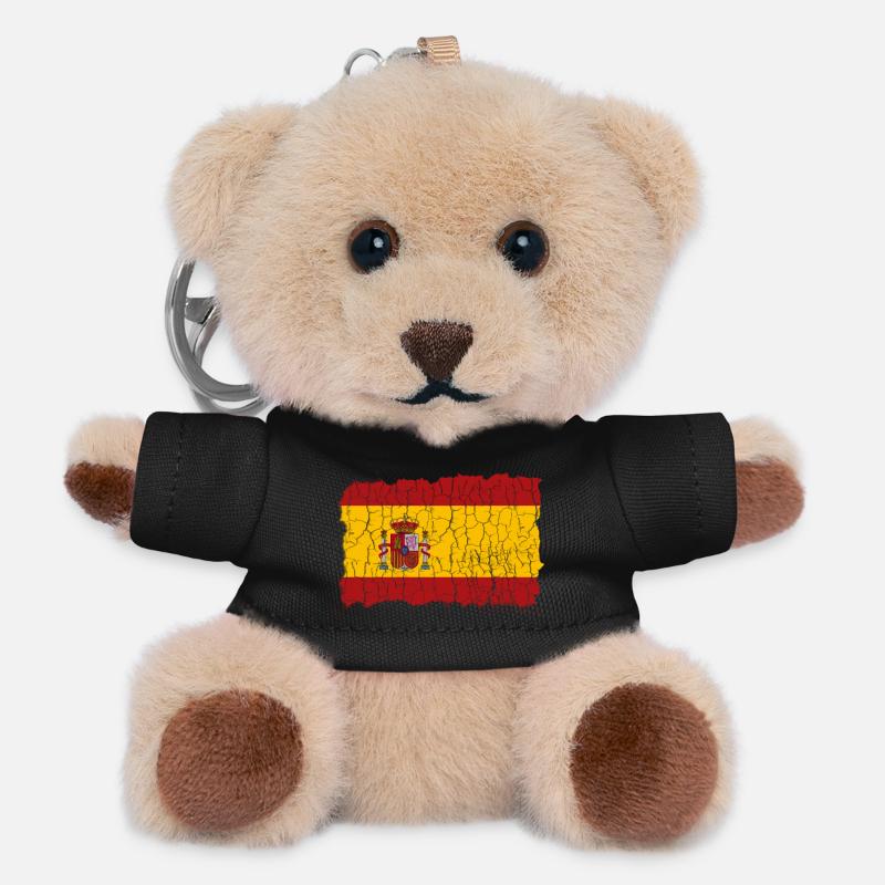 Spanien Flagge Espania - Teddy Schlüsselanhänger - Schwarz