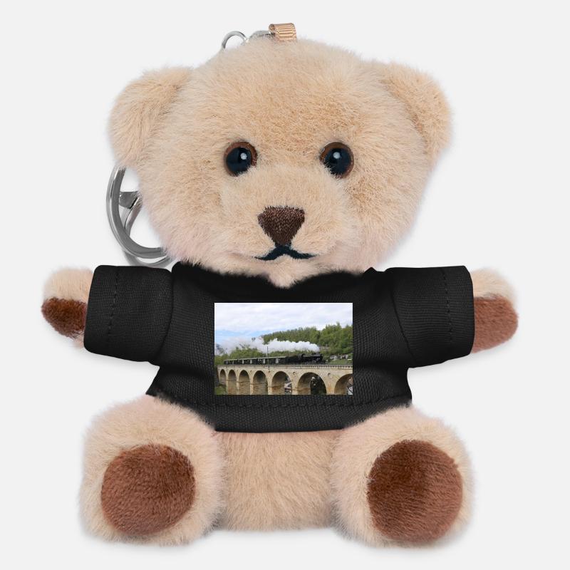 SBB locomotive on viaduct - Teddy Keyring - black