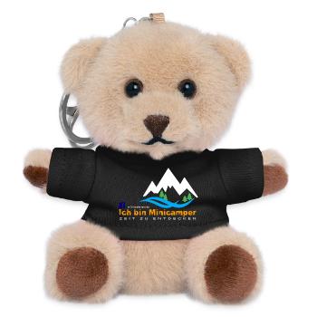 Minicamper Bergwanderer Motiv - Teddy Schlüsselanhänger - Schwarz - Vorne