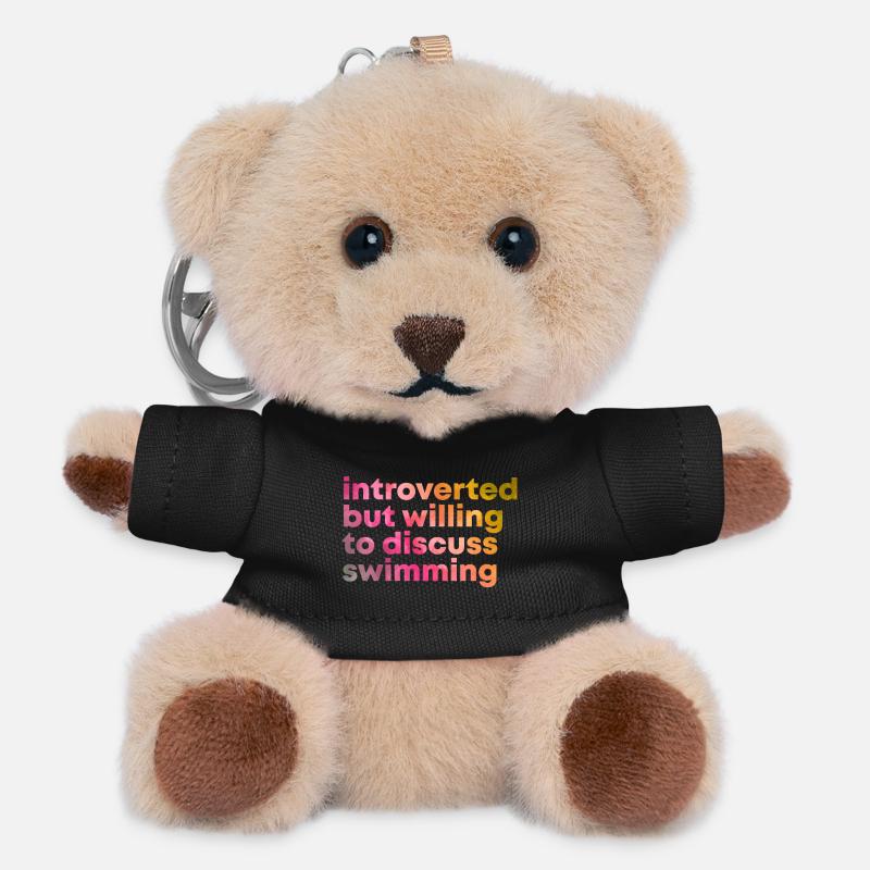 schwimmen - Teddy Schlüsselanhänger - Schwarz