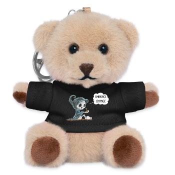 Skelett Hält Pflanze Hoffnung Entstehung Spruch - Teddy Schlüsselanhänger - Schwarz - Vorne