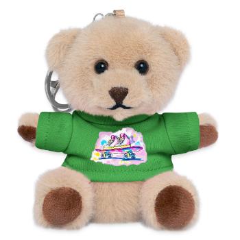 Skateboard mit Schuhe - Teddy Schlüsselanhänger - Grün - Vorne