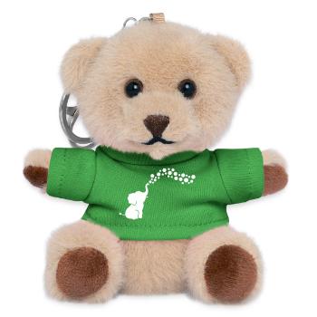 Playful Elephant Blowing Bubbles - Teddy Keyring - green - Front