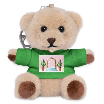 Pastel Arch Floral Frame and Cacti - Teddy Keyring - green - Front