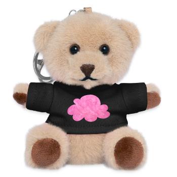 pink cloud velcro fur sky cuddly pink - Teddy Keyring - black - Front
