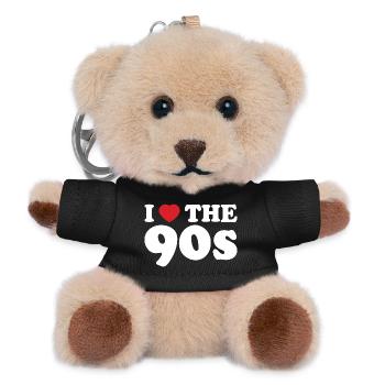 Buntes 90er-Jahre-Retro-Design - Teddy Schlüsselanhänger - Schwarz - Vorne