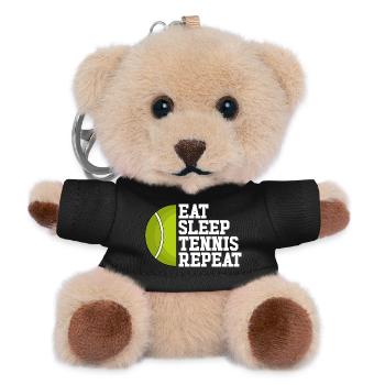 Eat Sleep Tennis Repeat Tennis - Teddy Keyring - black - Front