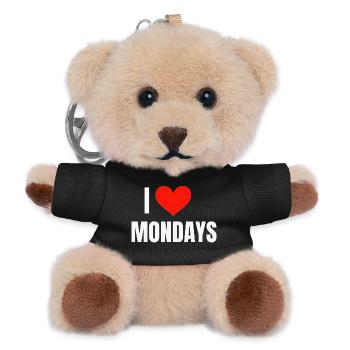 I ❤️ Mondays  - Teddy Keyring - black - Front
