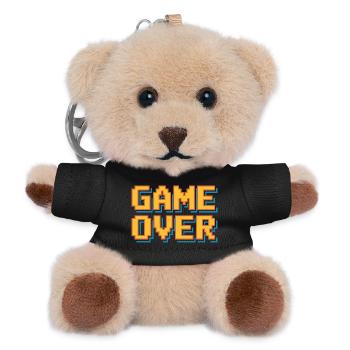 Game Over Retro Pixel Arcade Gamer Spruch - Teddy Keyring - black - Front