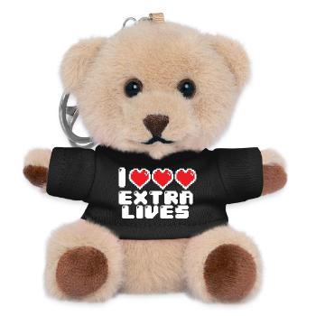 Extreme Pixel Heart - Teddy Keyring - black - Front