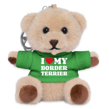 J’aime mon border terrier cadeau propriétaire de chien - Porte-clés ourson - vert - Devant