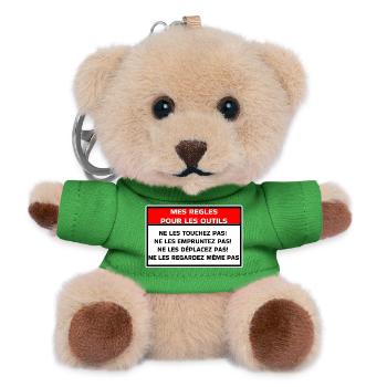 Mes règles pour les outils - Porte-clés ourson - vert - Devant