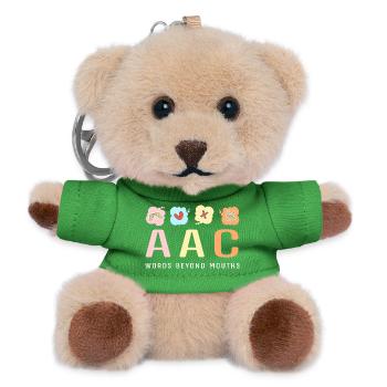 SLP Sign Language AAC Communication - Teddy Keyring - green - Front