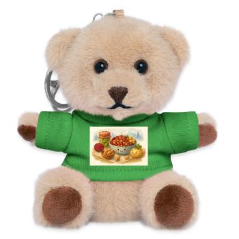 Fröhliche Vinegret Illustration - Teddy Schlüsselanhänger - Grün - Vorne