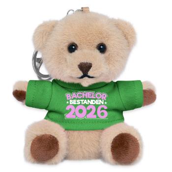 Bachelor 2026 Abschluss Promotion Sponsion - Teddy Schlüsselanhänger - Grün - Vorne