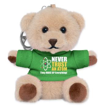Vertraue niemals einem Atom - Teddy Schlüsselanhänger - Grün - Vorne
