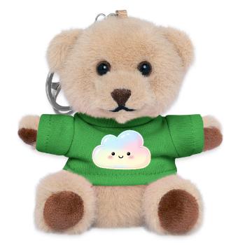 Pastel Cloud with Cute Face Sleep Cloud - Teddy Keyring - green - Front