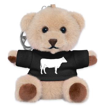 Kuh Rind Bauernhof Landwirt Vektor - Teddy Schlüsselanhänger - Schwarz - Vorne