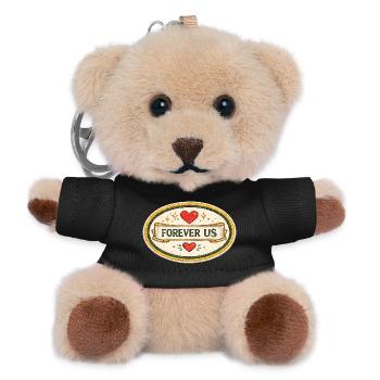 Forever Us Liebe Valentinstag Design Geschenk - Teddy Schlüsselanhänger - Schwarz - Vorne
