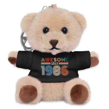 Awesome Since 1986 Retro Stripes - Teddy Schlüsselanhänger - Schwarz - Vorne