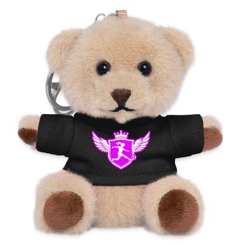 Footballer Coat of Arms Soccer Girls - Teddy Keyring - black - Front