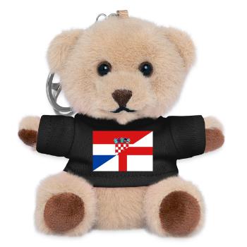 Croatia England Flag - Teddy Keyring - black - Front