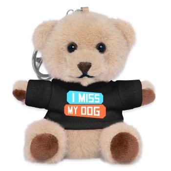 I Miss My Dog Hundeliebhaber Hunde Liebe Witz Logo - Teddy Schlüsselanhänger - Schwarz - Vorne