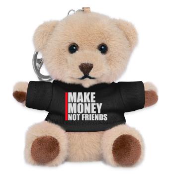 Gagne de l’argent, pas des amis, slogan Slogan - Porte-clés ourson - noir - Devant