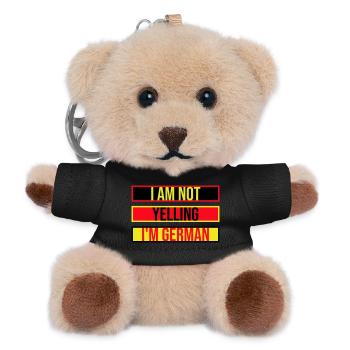 I Am Not Yelling I'm German Lustig Deutsch Spruch - Teddy Schlüsselanhänger - Schwarz - Vorne