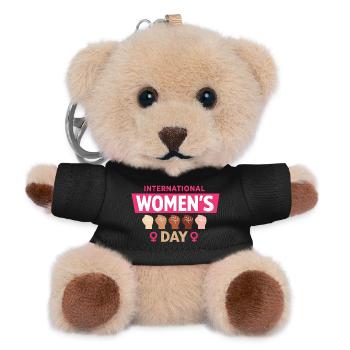 Internationaler Frauentag Frauenpower Geschenk - Teddy Schlüsselanhänger - Schwarz - Vorne