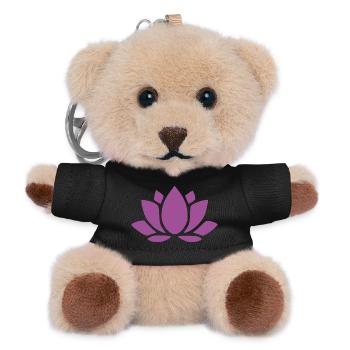 Lotus Flower Lotus Flower Flower Violet Blossom Yoga - Teddy Keyring - black - Front
