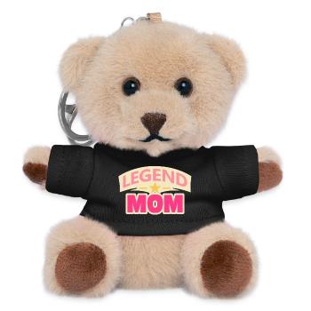 Legend Mom – Lustige Mutter Design - Teddy Schlüsselanhänger - Schwarz - Vorne