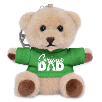 Serious Dad Father Silhouette Family - Teddy Keyring - green - Front