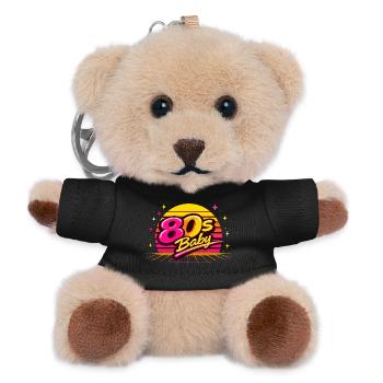 80er Neon Baby - Teddy Schlüsselanhänger - Schwarz - Vorne