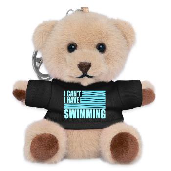 I Can't I Have Swimming Lustig Schwimmer Ausrede - Teddy Schlüsselanhänger - Schwarz - Vorne