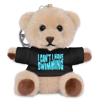 I Can't I Have Swimming Lustig Schwimmer Ausrede - Teddy Schlüsselanhänger - Schwarz - Vorne