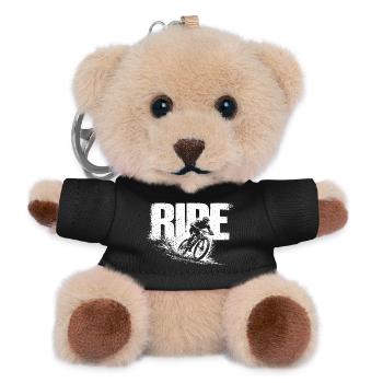 Ride Shirt Mountain Bike MTB Cycling Gift - Teddy Schlüsselanhänger - Schwarz - Vorne