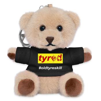 Tyred Tired Mom Life - Teddy Keyring - black - Front