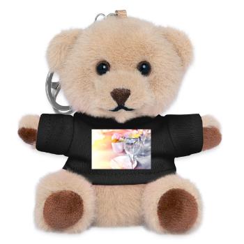 Sunlit Glassware on wedding table - Teddy Keyring - black - Front