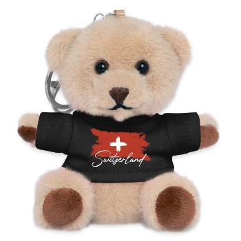 Drapeau suisse - Porte-clés ourson - noir - Devant