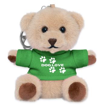 Amour du chien – Pattes - Porte-clés ourson - vert - Devant