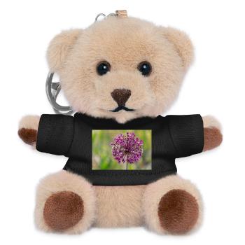 Close-up of a Purple Flower - Giant Leek - Teddy Keyring - black - Front