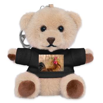 Hahn im Morgenlicht - Nahaufnahme, Poster - Teddy Schlüsselanhänger - Schwarz - Vorne