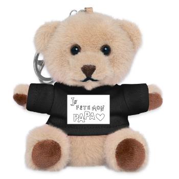 Fête Papa Dessin Ludique - Porte-clés ourson - noir - Devant